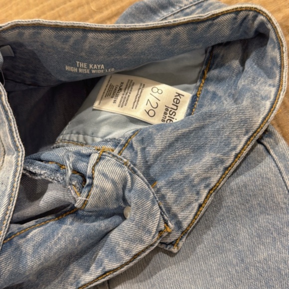 Kensie High-Rise Wide-Leg Light Blue Jeans - Picture 4 of 5